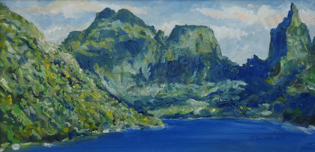 COOKE, R.W (Bill) (1953-) - Moorea, Tahiti from Sun Princess Image 1++