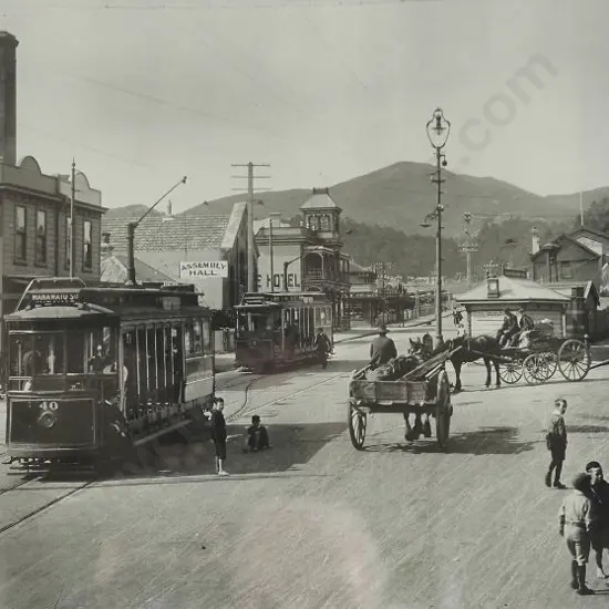 WELLINGTON Photo c. 1910 (Photographer unknown) - Intersection of Riddiford St & Mansfield St, Newtown 1910