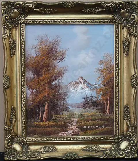 NORTON, C - Mountain Scene with Path through Trees Image 1++