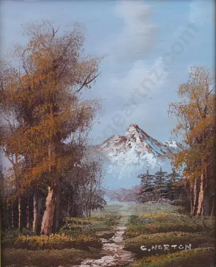 NORTON, C - Mountain Scene with Path through Trees Image 1++