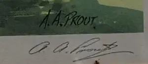 PROUT, Anthony A. (1946-) - Two Fisherman at Lake Image 1++