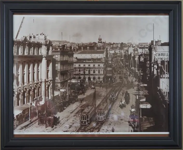 AUCKLAND - Queen Street - June 1911 - Queen Street from Ferry Buildings - 17 June 1911 Image 1++