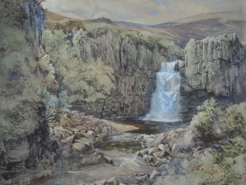 WATERFALL Cascading into Stream  - Waterfall cascading into  Stream Image 1++