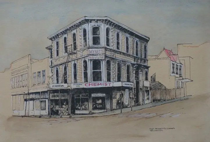 UNKNOWN Artist - Old Perrett's Corner, Wellington Image 1++
