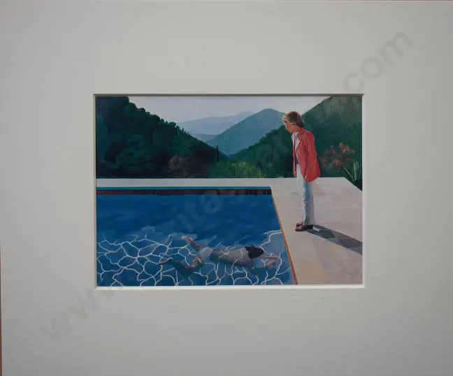 SMITHER, Michael (1939-) - Pool With Two Figures - 1971 Image 1++