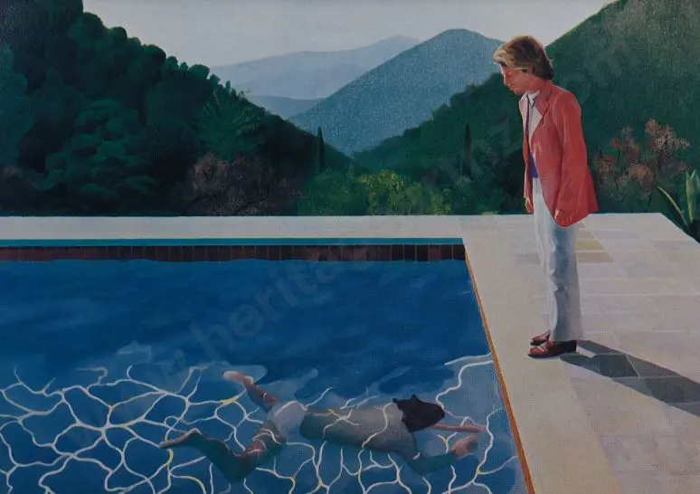 SMITHER, Michael (1939-) - Pool With Two Figures - 1971 Image 1++