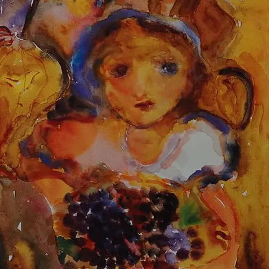 EVANS, Jane (1946-) - Child with Grapes