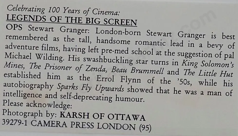 KARSH, Yousuf (1908-2002) - Stewart Granger, Actor Image 1++