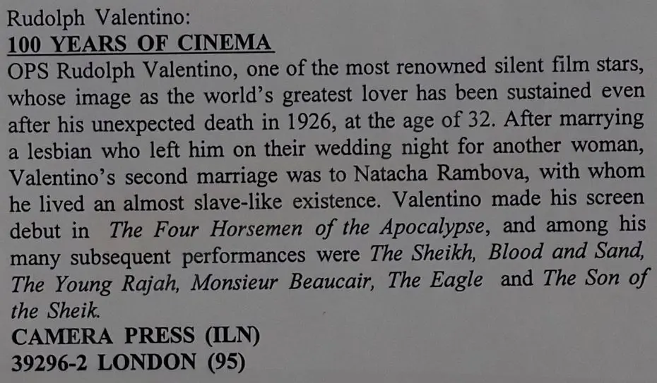 CAMERA Press, London - Rudolph Valentino (1895-1926), silent film actor Image 1++