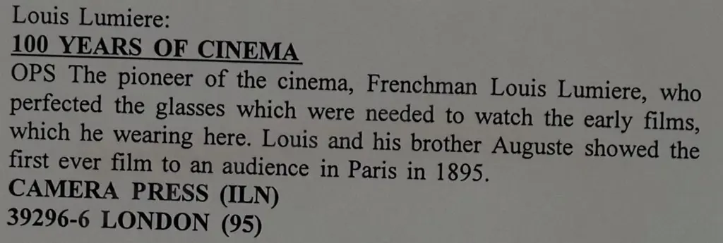 CAMERA Press, London - Louis Lumiere, Cinema Pioneer (1864-1948) Image 1++