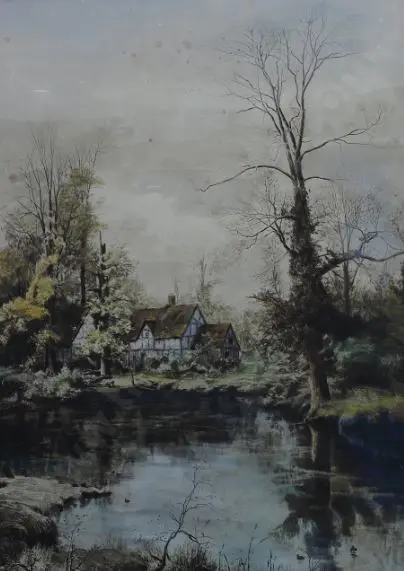 ADAMS, Douglas - Autumn Gold - Cottage by Lake Image 1++