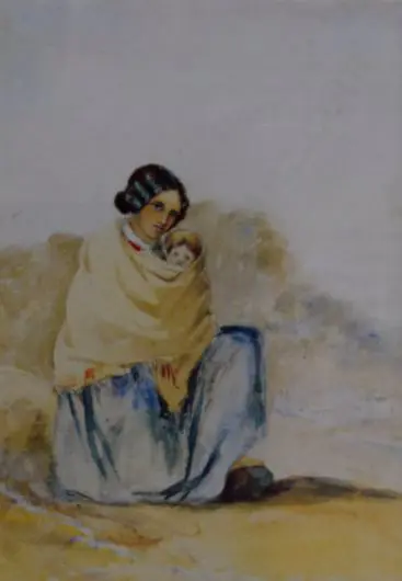 OLIVER, Richard A. (1811-1889) - Maori Mother & Child c. 1850 Image 1++