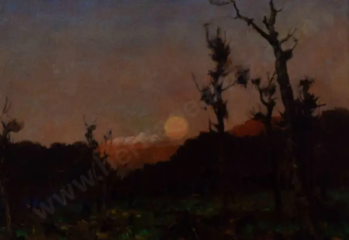 NAIRN, Jame M. (1859-1904) - Moonrise at Ohau, Tararua Mountains Image 1++