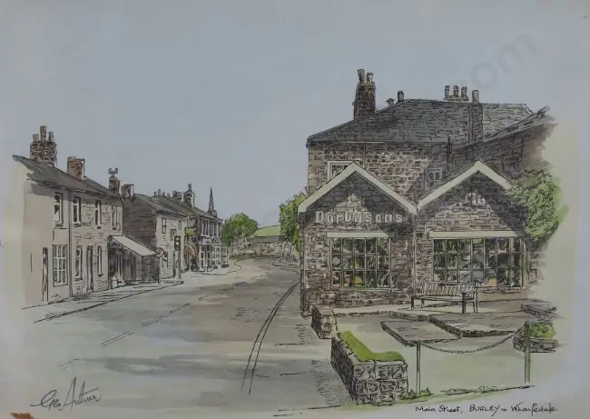 ARTHUR, George (Early 20th Cent.) - Main Street, Burley in Wharfedale Image 1++