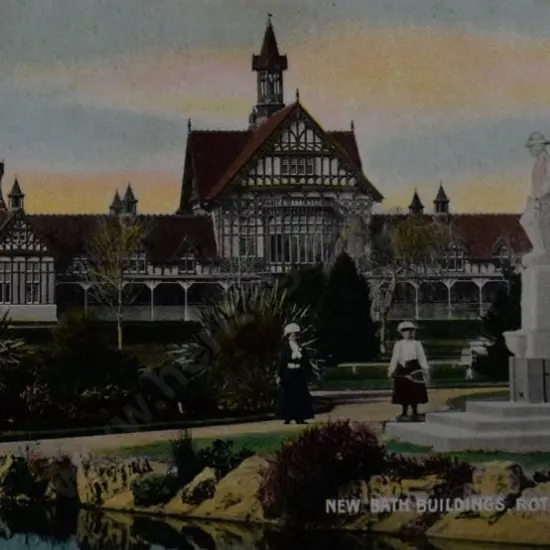 UNKNOWN Photographer - New Bath Buildings, Rotorua - c.1900