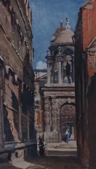 UNKNOWN Artist - European Alleyway (19th century) Image 1++