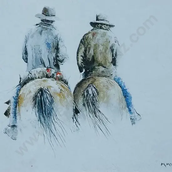PONDER, Mike (1943-) - Two Drovers on Horseback