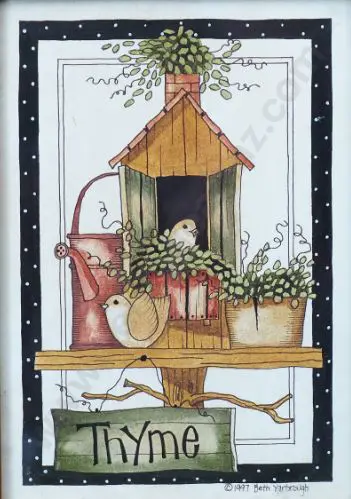 YARBROUGH, Beth - Thyme -2 Birds in Thyme Plants Image 1++