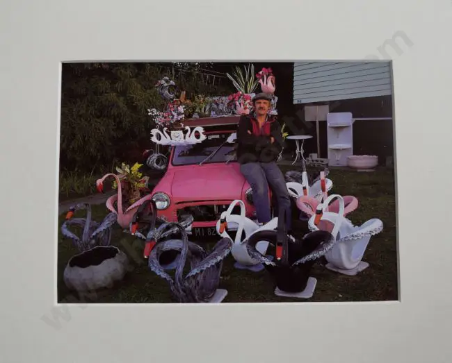 UNKNOWN Photographer - Pink Car, Antique Dealer & Swans Image 1++