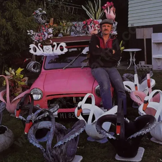 UNKNOWN Photographer - Pink Car, Antique Dealer & Swans