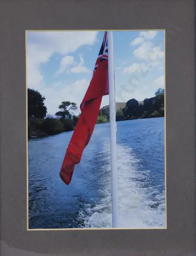 UNKNOWN - River Sailing with Flag Flying Image 1++