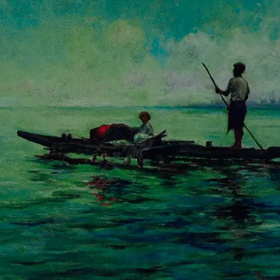 NERLI, Girolamo (1863-1926) - Fishing Scene, Pacific Islands