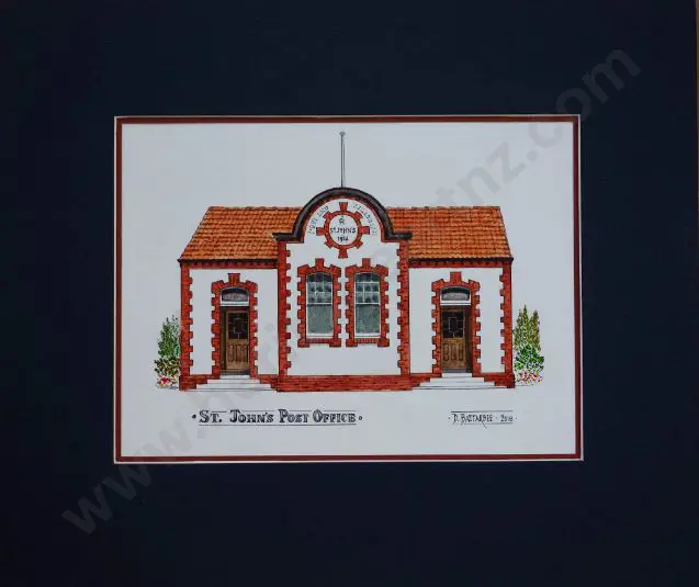 BATTARBEE, David (1939-) - St John's Post Office, Whanganui Image 1++