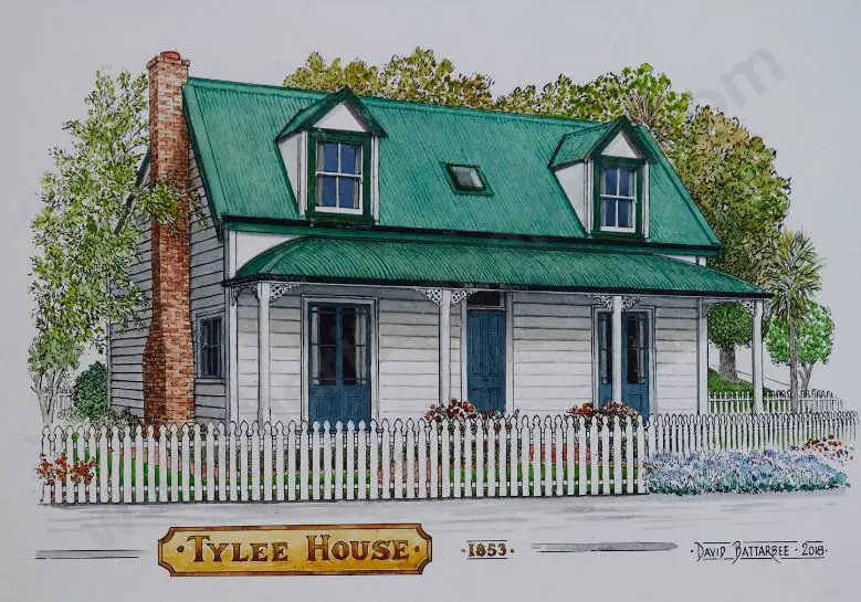 BATTARBEE, David (1939-) - Tylee House (Cottage) Whanganui, 1853 Image 1++
