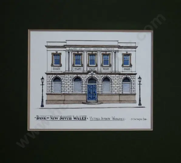BATTARBEE, David (1939-) - Bank of New South Wales, Victoria Ave, Whanganui Image 1++