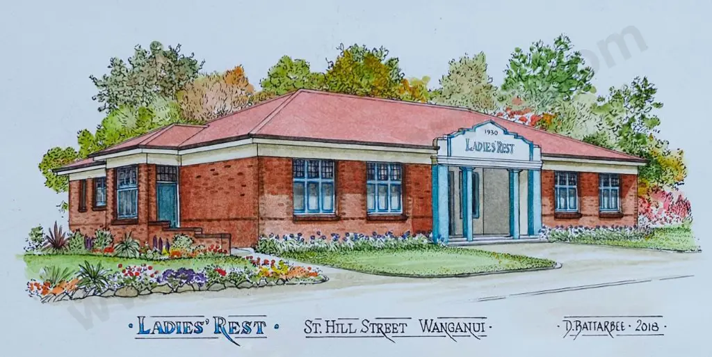 BATTARBEE, David (1939-) - Ladies Rest, St Hill Street, Whanganui Image 1++