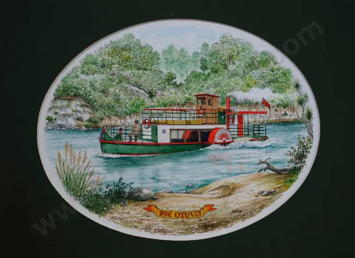 BATTARBEE, David (1939-) - The P.W. Otunui, Whanganui Image 1++