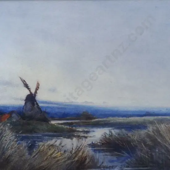 HILES, Bartram (1872-1927) - Windmill in Landscape
