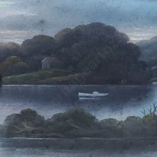 YOUNG, Charles (Active Late 19th Cent.) - Moonlight on Shoal Bay, Auckland Harbour (1923)