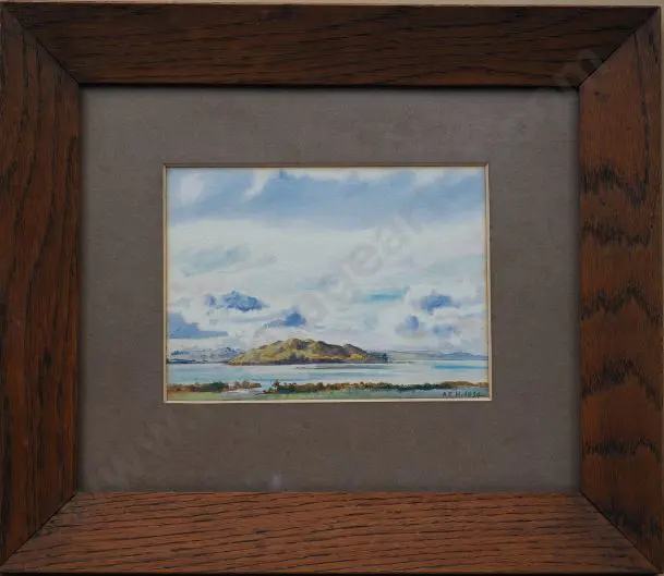 A.E.H. (1934) - Estuary with Small Island Image 1++