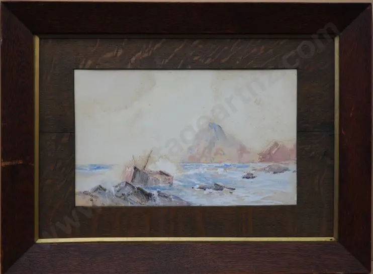 FOSTER, Charles William (1840-1920) - Shipwreck on Rocks Image 1++