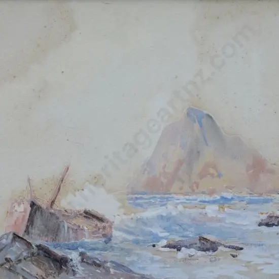 FOSTER, Charles William (1840-1920) - Shipwreck on Rocks