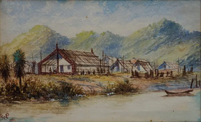 POWNALL, Robert Wilkinson (1839-1889) - Putiki, Wanganui River, 1887 Image 1++