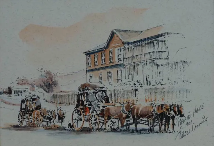 CANNING, Bruce (Active 1980s) - Pipiriki House (Upper Whanganui River) c.1901 Image 1++