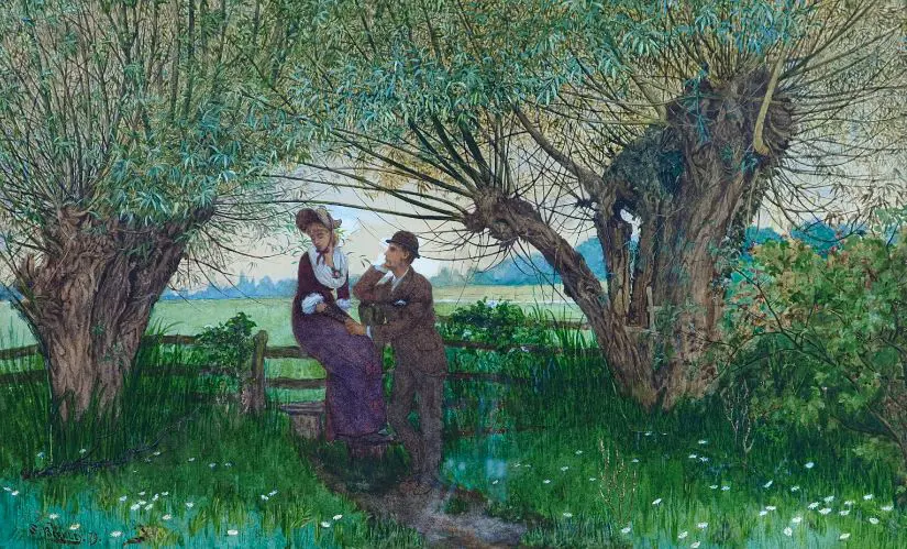 BERKLEY, S - Couple under Trees, dated 1879 Image 1++