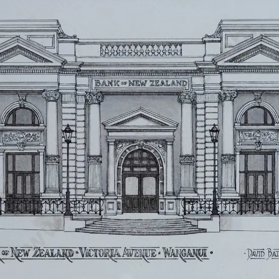 BATTARBEE, David (1939-) - Bank of New Zealand, Victoria Ave, Whanganui
