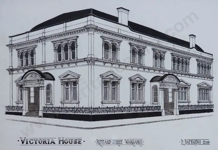 BATTARBEE, David (1939-) - Victoria House, Rutland Street, Whanganui Image 1++