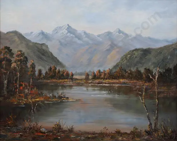 McCUTCHEON, Evelyn (1931-2016) - Still Waters, Lake Matheson Image 1++