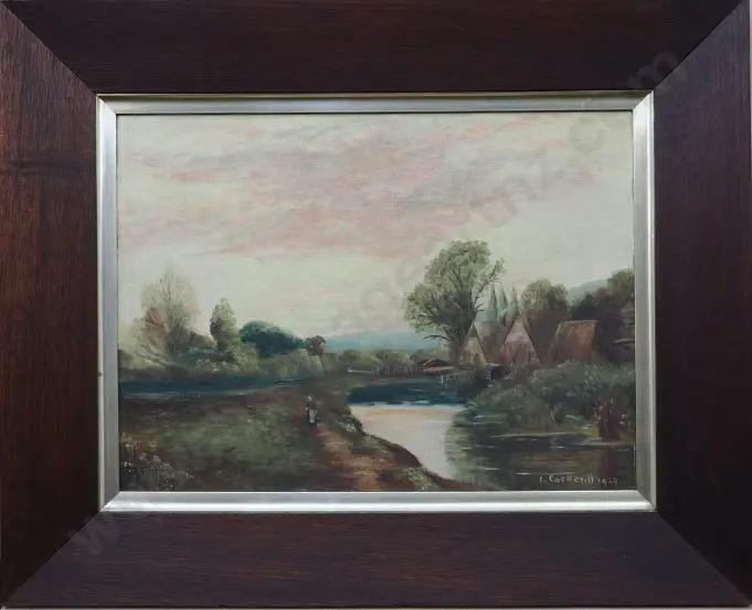 COCKERILL, Clara (working in 1930s) - European Landscape with Stream and Watermill (1920) Image 1++