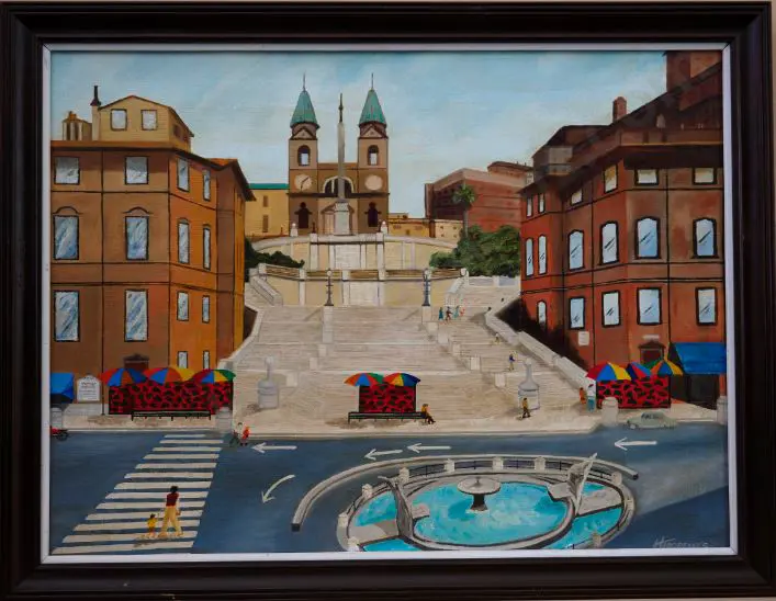 HARGREAVES, E.  - Spain Square, Church of Trinitia, Rome Image 1++
