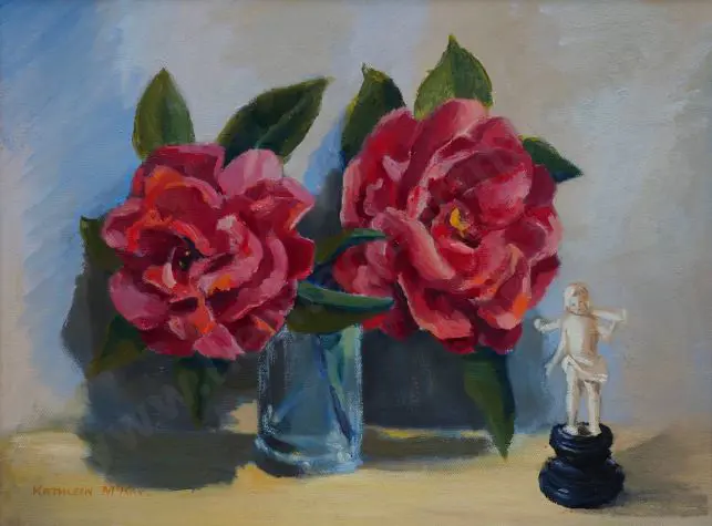 McKAY, Kathleen (1913-2006) - Camelias with Figurine Image 1++