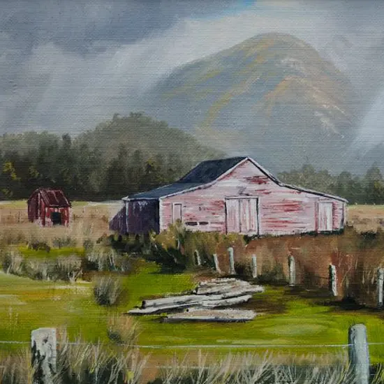 MOFFATT, R - Woolshed with Hills