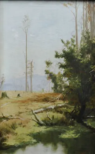 PAYTON, Edward William (1859-1944) - Forest Clearing with Pond & Hills Image 1++