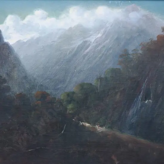 PERRETT, John Douglas (1859-1937) - Track and Gorge through Southern Alps
