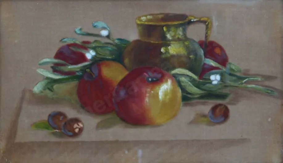 UNKNOWN Artist - Still Life - Jug and Fruit Image 1++
