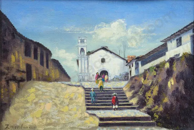 UNKNOWN Artist - Worshippers coming out of Church Image 1++